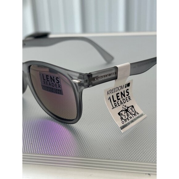 Kreedom Keep Talkin Sunglasses Patented Lens Reader Technology Gray Frame NEW - Picture 2 of 6